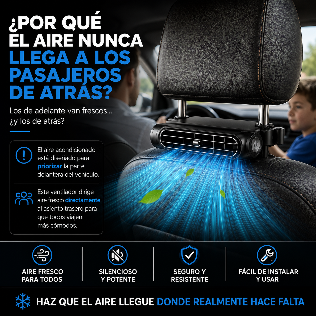 Ventilador de Asiento Trasero