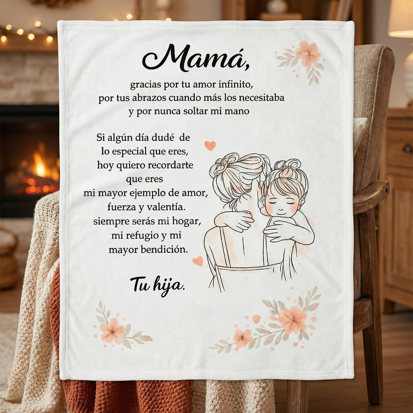 Manta Con Mensaje Para Mamá