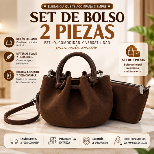 Bolso de cesta conjunto de 2 piezas