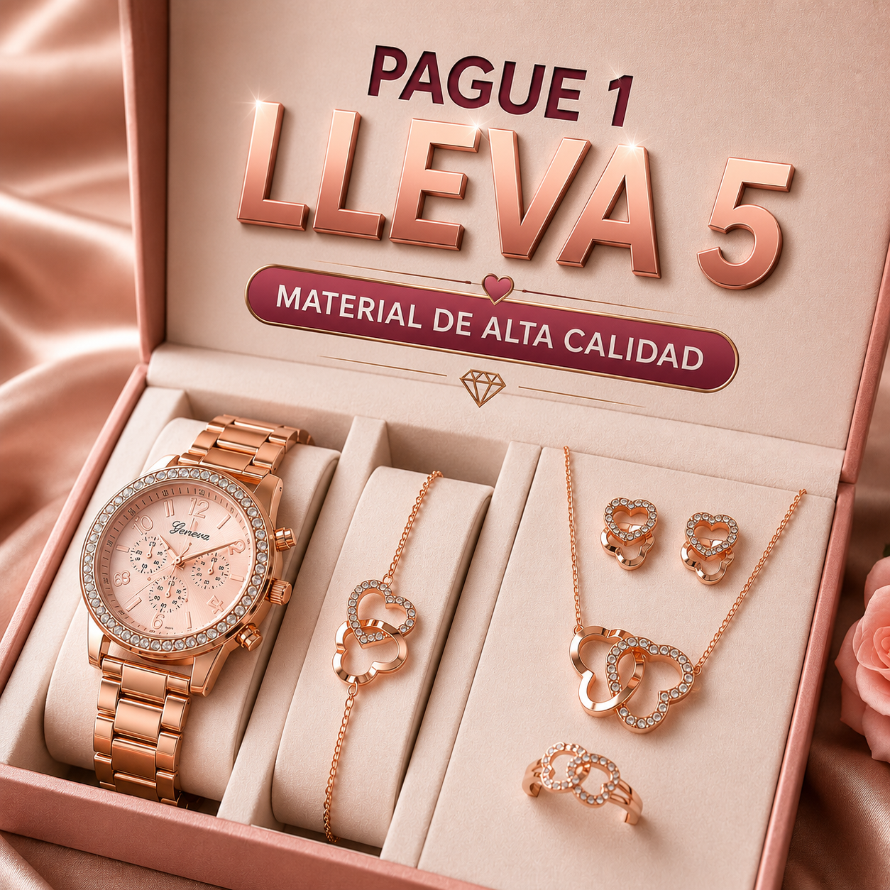 Reloj de Cuarzo Set de 5 Piezas