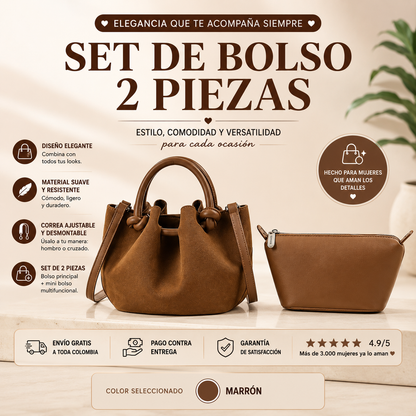 Bolso de cesta conjunto de 2 piezas