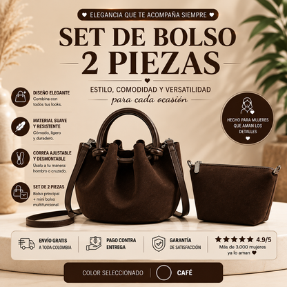 Bolso de cesta conjunto de 2 piezas