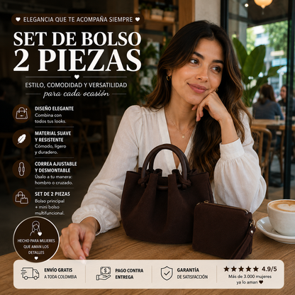 Bolso de cesta conjunto de 2 piezas